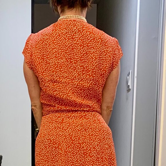 REFORMATION Wrap Red & White Floral Print Dress Size Small - Picture 2 of 5